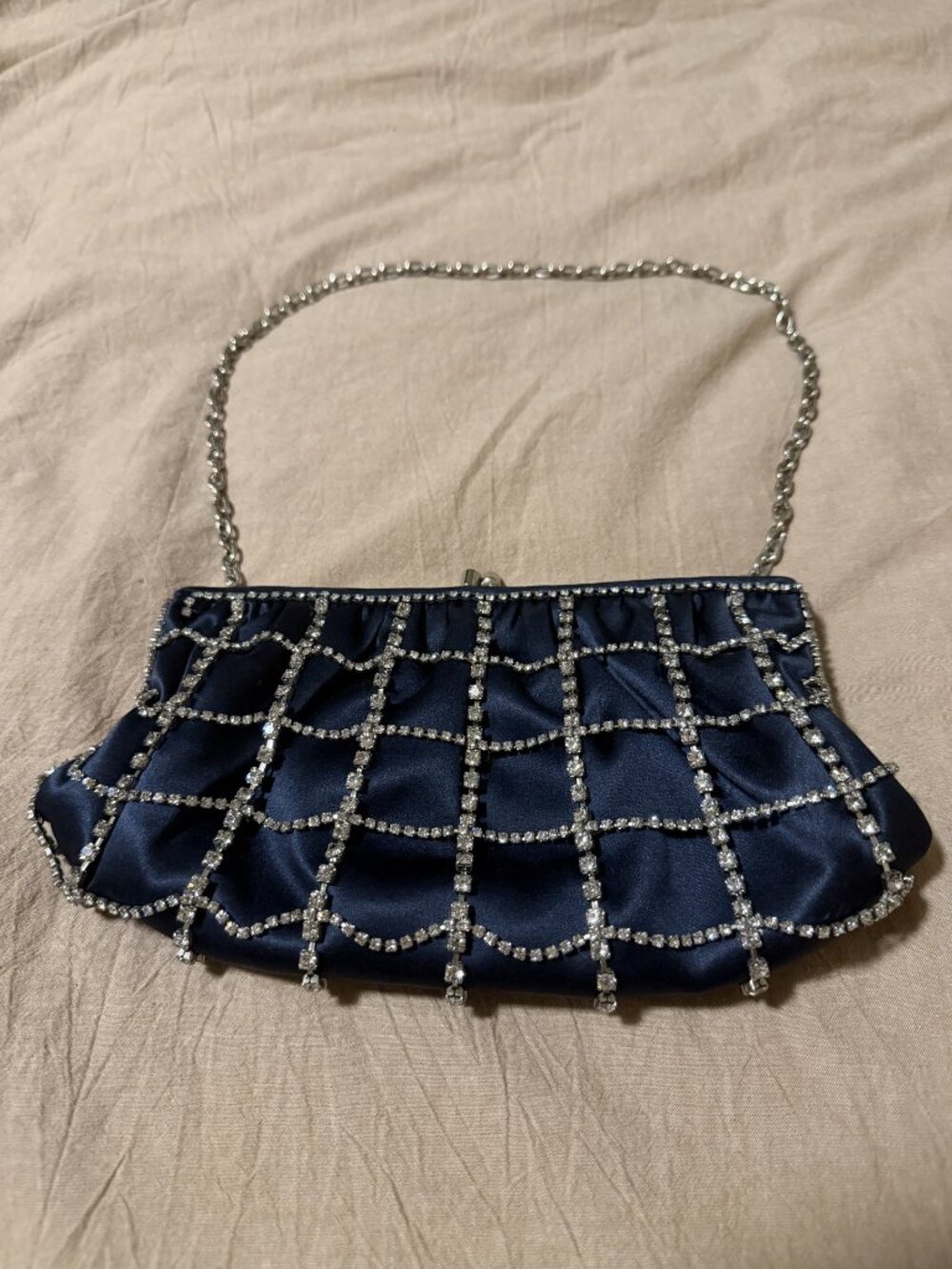 Franchi Carrie Crystal Cage Clutch purse bag